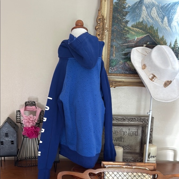 Jordan Royal Blue Hoodie with White Logo - Picture 5 of 6